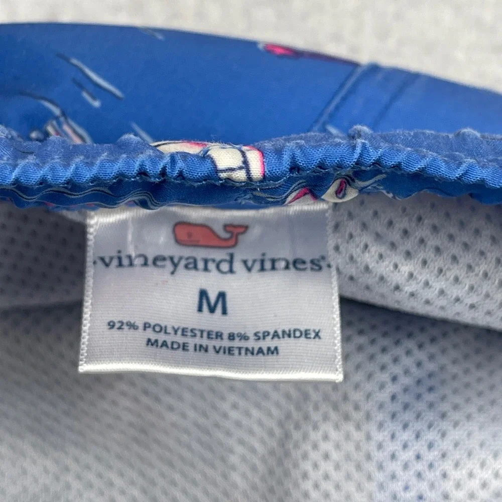 Vineyard Vines Swim Trunks Mens M Blue Nautical Sailboat Guitar Chappy Shorts